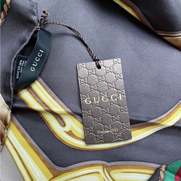 Gucci Brown and Gold Equestrian Scarf - Picture 12 of 12